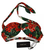 Dolce & Gabbana Multicolor Geranium Halter Beachwear Bikini Top
