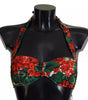 Dolce & Gabbana Multicolor Geranium Halter Beachwear Bikini Top