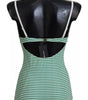 Dolce & Gabbana White Green Stripes One Piece Beachwear Swimwear