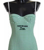 Dolce & Gabbana White Green Stripes One Piece Beachwear Swimwear