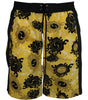 Maillot de bain short de plage en nylon imprimé jaune et noir Dsquared²