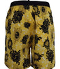 Maillot de bain short de plage en nylon imprimé jaune et noir Dsquared²