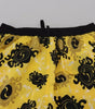 Maillot de bain short de plage en nylon imprimé jaune et noir Dsquared²