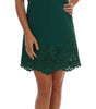 Dolce & Gabbana Green Floral Cutout Silk Wool Dress