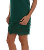 Dolce & Gabbana Green Floral Cutout Silk Wool Dress