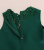 Dolce & Gabbana Green Floral Cutout Silk Wool Dress