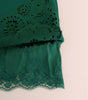 Dolce & Gabbana Green Floral Cutout Silk Wool Dress
