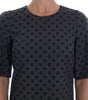 Dolce & Gabbana Gray Polka Dotted Wool Stretch Dress