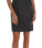 Dolce & Gabbana Gray Polka Dotted Sheath Wool Dress