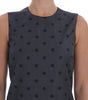 Dolce & Gabbana Gray Polka Dotted Sheath Wool Dress