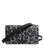 Dolce &amp; Gabbana Black Gray Leopard Leather Bifold Card Slot Crossbody Bag