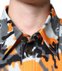 Dolce & Gabbana Multicolor Camouflage Cotton Denim Collared Jacket