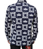 Dolce & Gabbana Blue Crown Logo Print Slim Fit Cotton Shirt