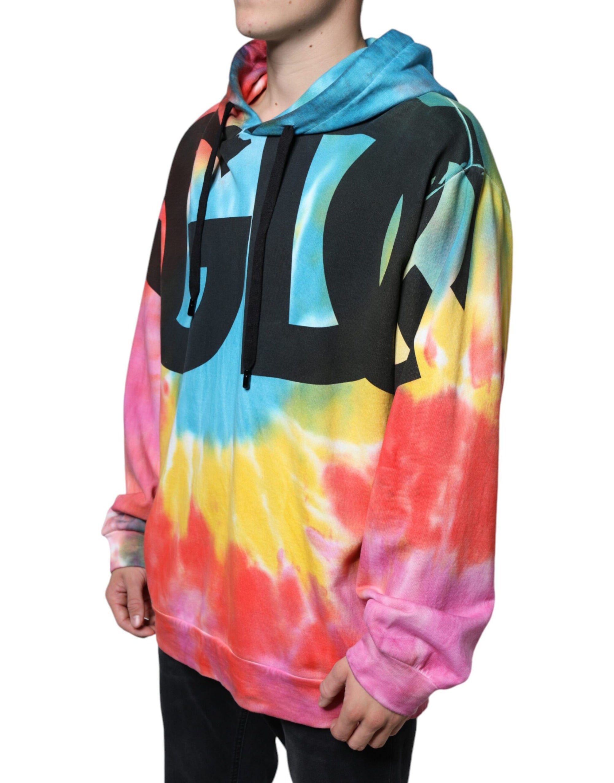 Dolce &amp; Gabbana Multicolor Tie Dye Hooded Sweatshirt Sweater