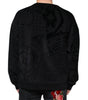Dolce &amp; Gabbana Black Printed Crew Neck Sweatshirt Sweater