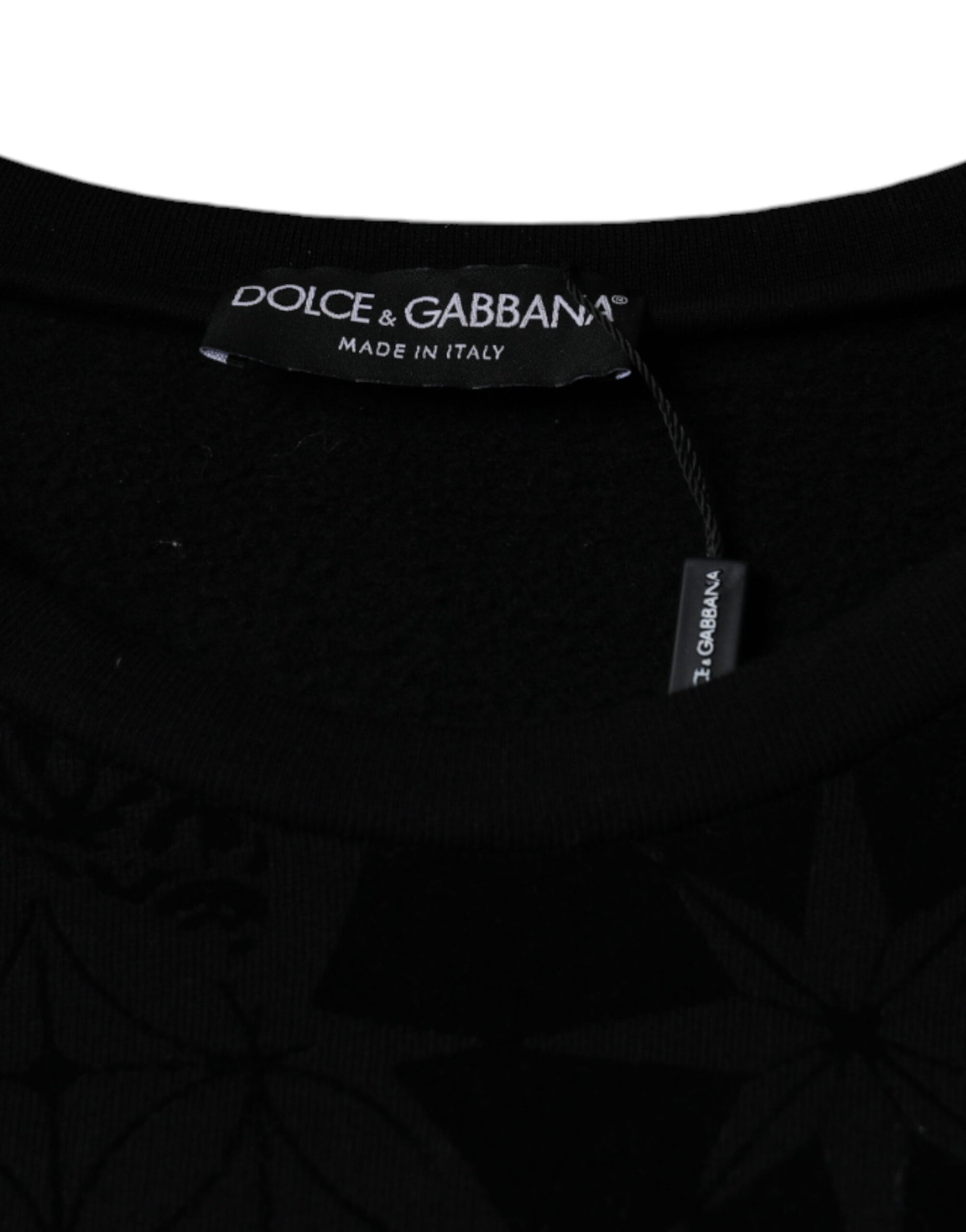 Dolce &amp; Gabbana Black Printed Crew Neck Sweatshirt Sweater