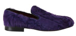 Mocassins en fourrure de mouton violet en peluche Dolce & Gabbana