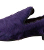 Mocassins en fourrure de mouton violet en peluche Dolce & Gabbana