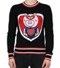 Dolce &amp; Gabbana Black Cashmere Pig of the Year Pullover Sweater