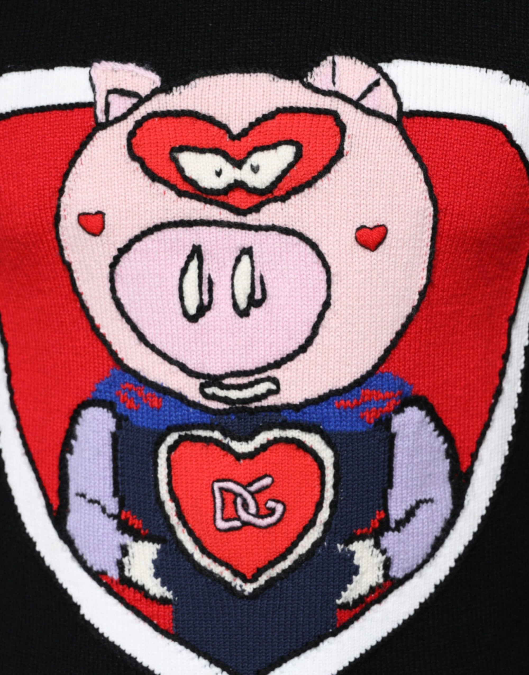 Dolce &amp; Gabbana Black Cashmere Pig of the Year Pullover Sweater
