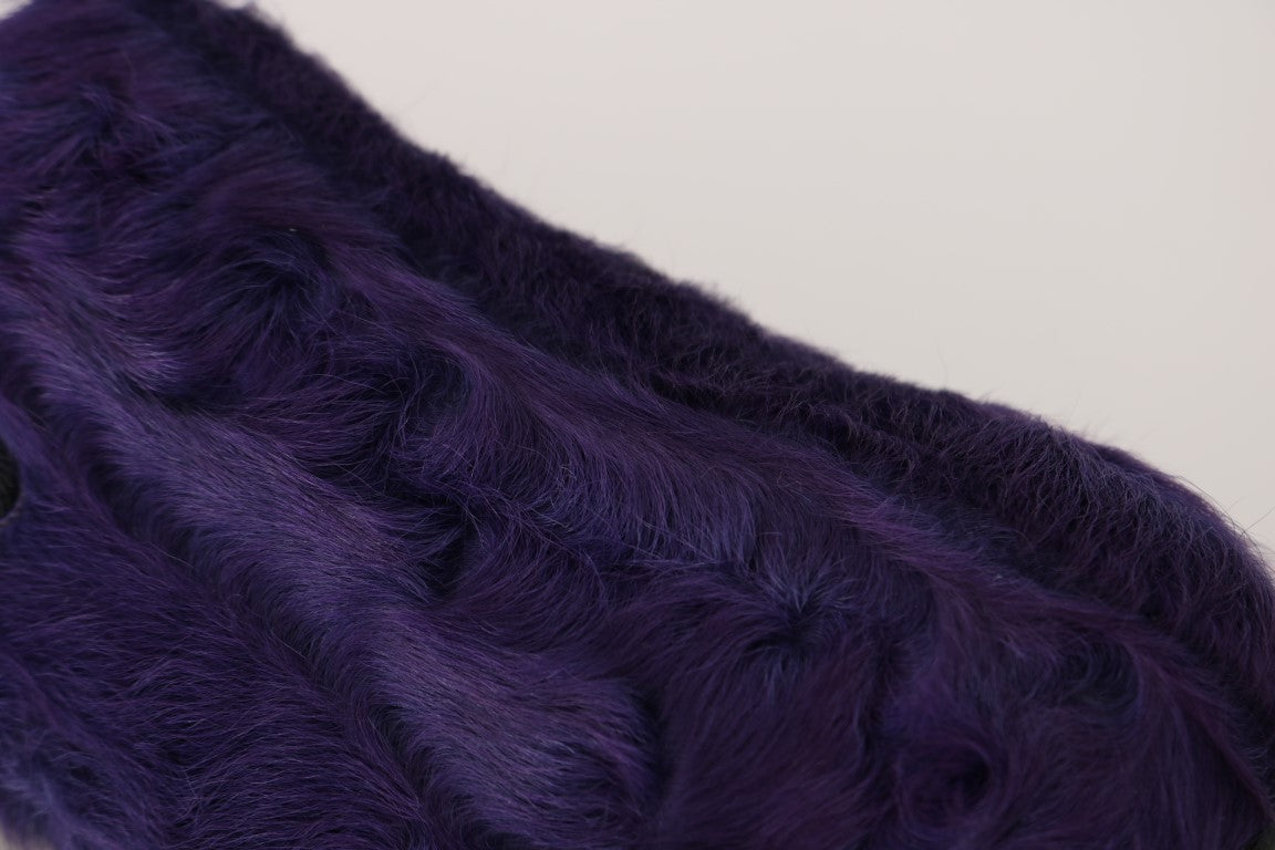 Mocassins en fourrure de mouton violet en peluche Dolce & Gabbana