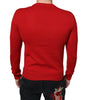 Dolce &amp; Gabbana Red I'm The King Wool Crew Neck Sweatshirt Sweater