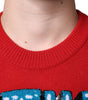 Dolce &amp; Gabbana Red I'm The King Wool Crew Neck Sweatshirt Sweater