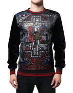 Dolce &amp; Gabbana Multicolor Jacquard Crew Neck Sweatshirt Sweater