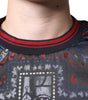 Dolce &amp; Gabbana Multicolor Jacquard Crew Neck Sweatshirt Sweater