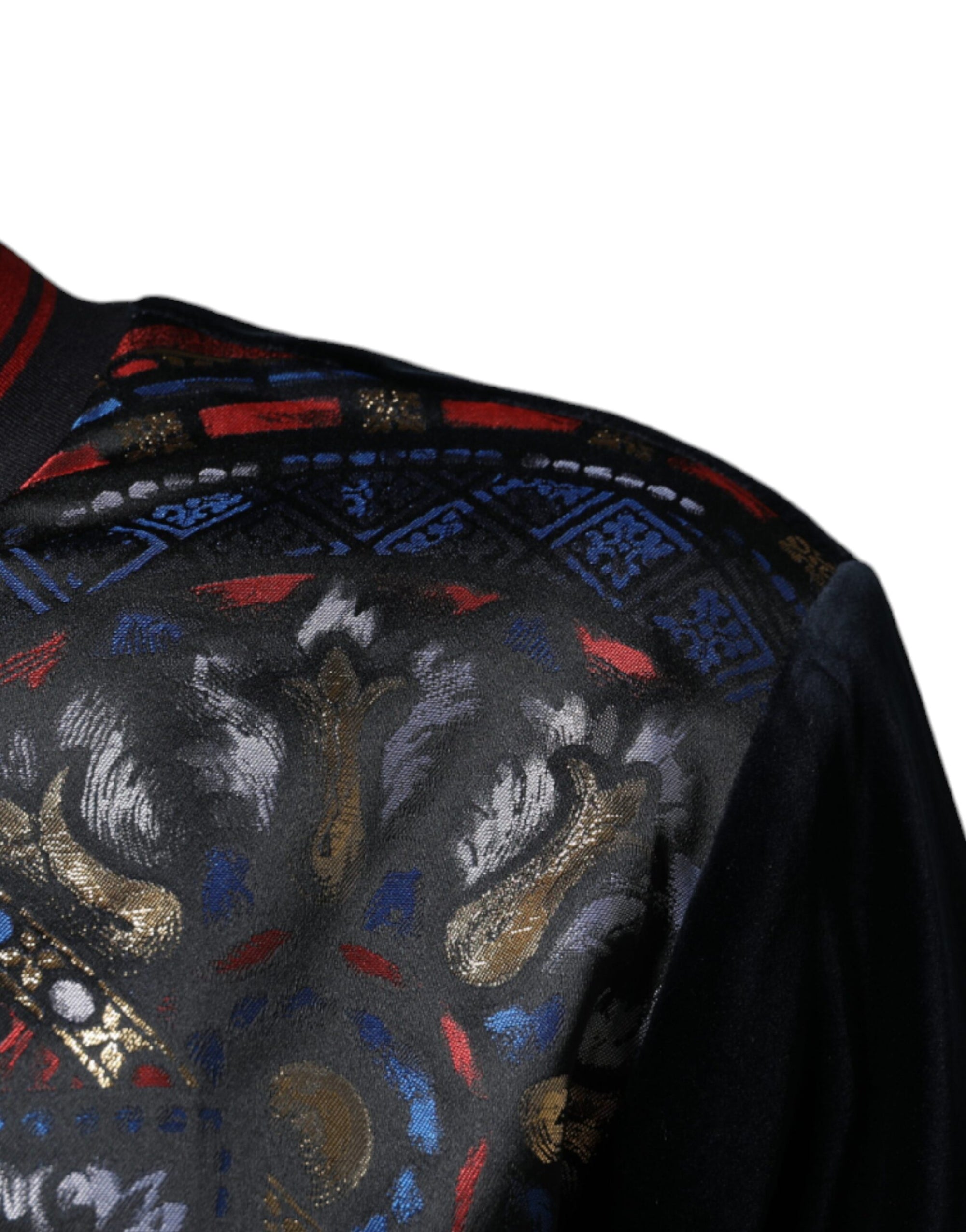 Dolce &amp; Gabbana Multicolor Jacquard Crew Neck Sweatshirt Sweater