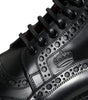 Dolce & Gabbana Black Leather Lace Up Mid Calf Boots Shoes