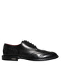 Dolce & Gabbana Black Leather Oxford Wingtip Formal Shoes