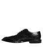 Dolce & Gabbana Black Leather Oxford Wingtip Formal Shoes