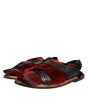 Sandales en cuir à poils de gazelle noires et rouges Dolce &amp; Gabbana