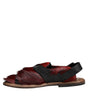 Sandales en cuir à poils de gazelle noires et rouges Dolce &amp; Gabbana