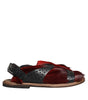 Sandales en cuir à poils de gazelle noires et rouges Dolce &amp; Gabbana