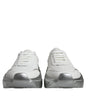 Dolce & Gabbana White Silver Daymaster Low Top Sneakers Shoes