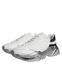 Dolce & Gabbana White Silver Daymaster Low Top Sneakers Shoes