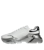 Dolce & Gabbana White Silver Daymaster Low Top Sneakers Shoes