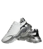 Dolce & Gabbana White Silver Daymaster Low Top Sneakers Shoes