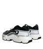 Dolce & Gabbana White Black Logo Plaque Daymaster Sneakers Shoes