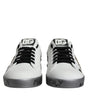 Dolce & Gabbana White Silver Crystal Logo Portofino Sneakers Shoes