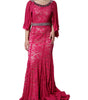 Dolce & Gabbana Pink Lace Crystal Sheath Long Gown Dress
