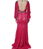 Dolce & Gabbana Pink Lace Crystal Sheath Long Gown Dress