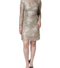 Dolce & Gabbana Gold Floral Lace A-line Sheath Mini Dress
