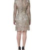 Dolce & Gabbana Gold Floral Lace A-line Sheath Mini Dress