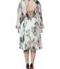 Dolce & Gabbana White Silk Floral Print A-line Midi Dress