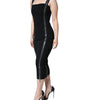 Dolce & Gabbana Black Zipper Bodycon Sheath Midi Dress