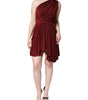 Dolce & Gabbana Red One Shoulder Pleated A-line Mini Dress
