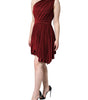 Dolce & Gabbana Red One Shoulder Pleated A-line Mini Dress